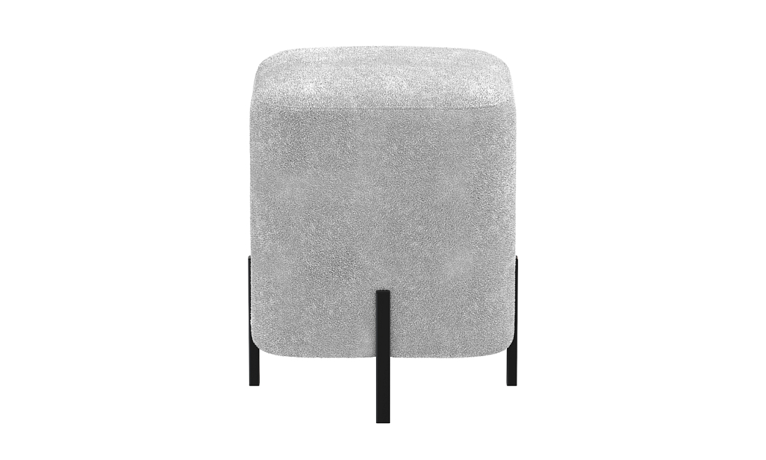 Пуф Люкс (квадратный) велюр Панда сильвер маус